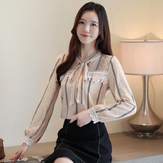 LRYY-8568秋冬新款长袖加绒加厚蕾丝衫 XCX 商品图4