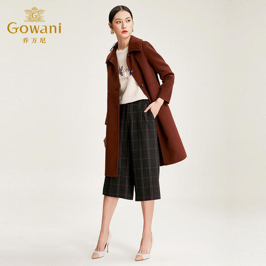 【100%绵羊毛】乔万尼羊毛大衣女流行中长款直筒显瘦毛呢大衣冬季外套EN4A836 商品图1