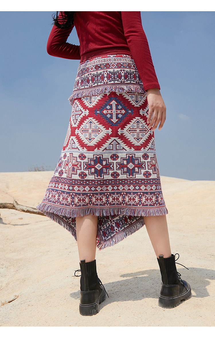 撒金沙不规则半身裙i