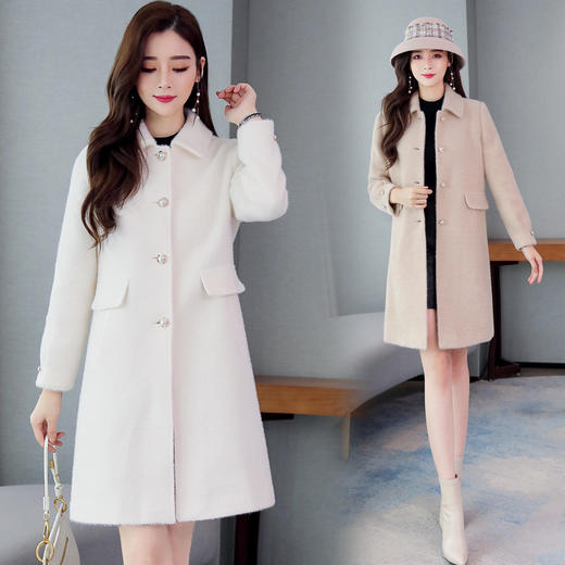 WZNH-WQ6809冬季新款韩版气质名媛毛呢大衣 商品图3
