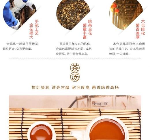 中茶牌 安化黑茶 手筑茯砖金花MM/360g*1盒/HT2101JPY带授权招加盟代理 商品图6