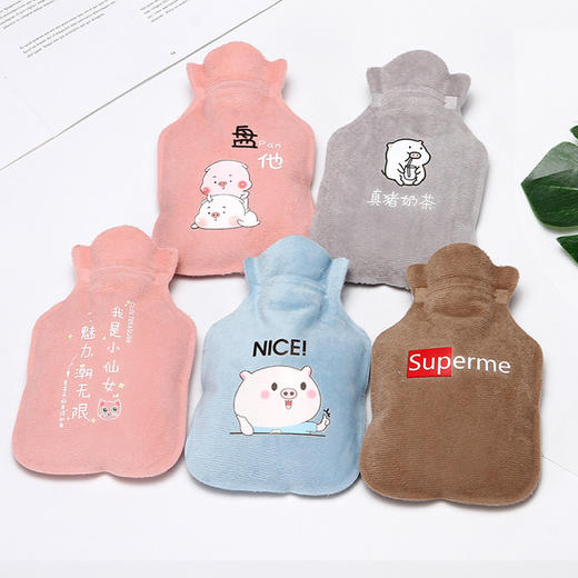 冬季绒布热水袋 款式随机 卡通可爱 注水 暖手宝 防爆 暖宝宝 暖水袋珍珠奶茶 包邮 商品图3