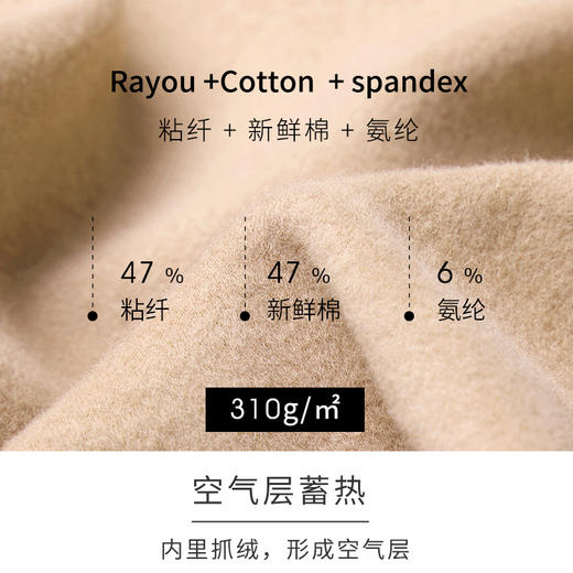 HSIA遐情侣保暖衣套装圆领秋衣秋裤女修身抓绒秋冬护膝保暖内衣男 商品图2