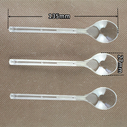13.5cm黑长柄勺 一次性勺子塑料勺 冰淇淋甜品刨冰布丁酸奶勺甜品勺100/包 商品图1