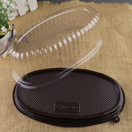 轻乳酪芝士蛋糕盒 椭圆形盒 塑料透明打包盒4个装 商品图2