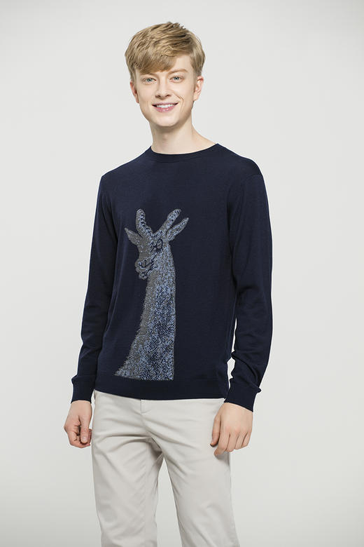 callisto混色编织感刺绣毛衣 进口羊毛FOKNW211NA 商品图0