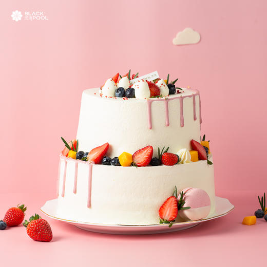 【双层大蛋糕-田园牧歌·草莓芒果软忌廉】 商品图1