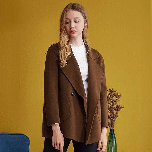 欧芮儿秋冬装2019 新年红色毛呢外套女百搭西装领呢子大衣 商品图3