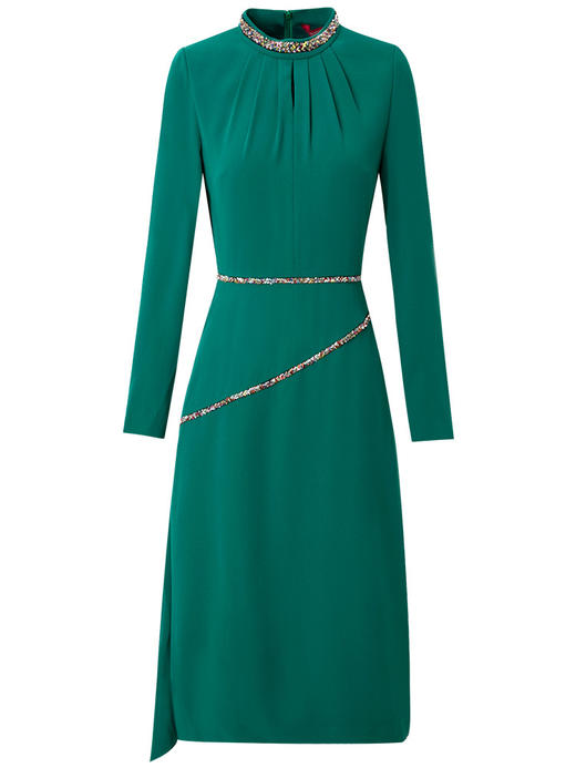 FMY-25991新款秋装桔梗裙钉珠收腰chic温柔a字裙 商品图1