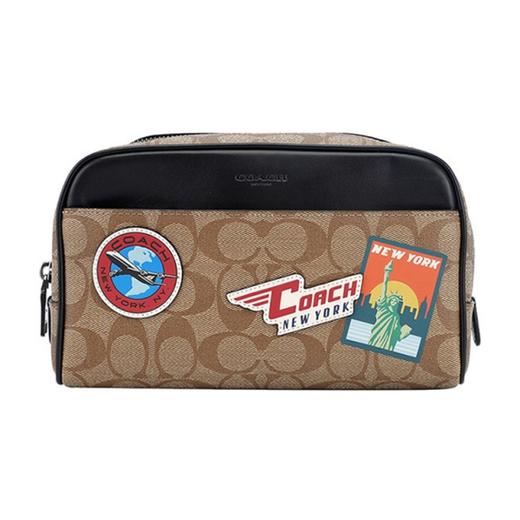 Coach 蔻驰 士深卡其色人造革洗漱包手包 F75915QBLGQJPY带授权招加盟代理 商品图0