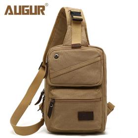 翱格新款帆布包 男士胸包 韩版斜挎小包运动耳孔线单肩包