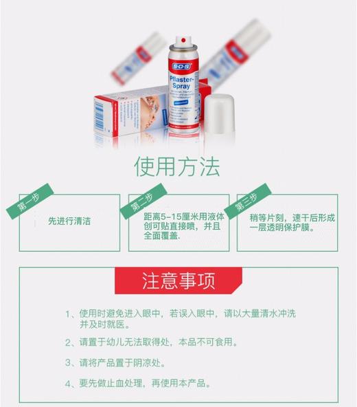 德国SOS液体创可贴防水创口贴 伤口愈合止血消毒凝胶隐形喷雾60mlJPY带授权招加盟代理 商品图11