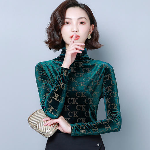 YH-1327秋冬新款时尚丝绒烫钻小衫 XCX 商品图4