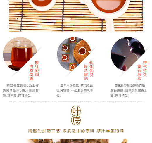 中茶牌 安化黑茶 手筑茯砖金花MM/360g*1盒/HT2101JPY带授权招加盟代理 商品图7