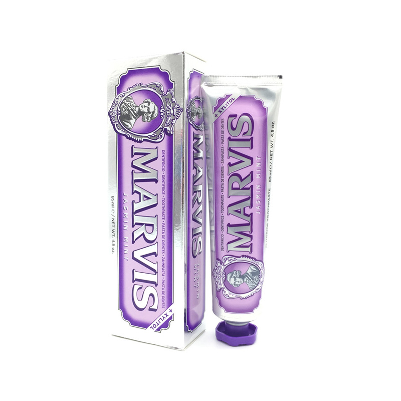 意大利玛尔斯MARVIS紫色茉莉薄荷  蓝色海洋薄荷  黑色甘草薄荷85MLJPY带授权招加盟代理