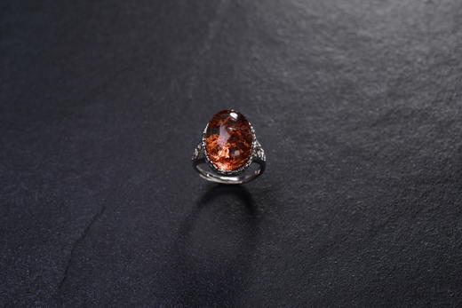 四福珠宝 S925 纯银天然红幽灵戒指 开口JPY带授权招加盟代理 商品图5