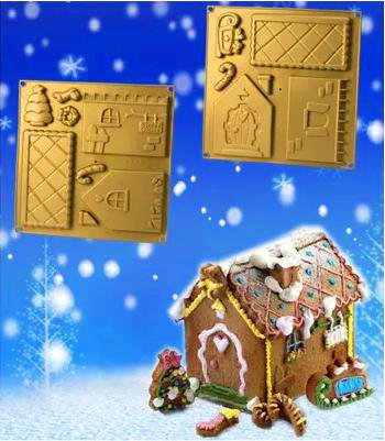 圣诞屋姜饼屋巧克力DIY套装 翻糖饼干姜饼屋模具 食品级硅胶 商品图0
