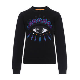 KENZO 纯色 眼睛元素 时尚 女士卫衣 黑色 F952 SW710 4XC 99