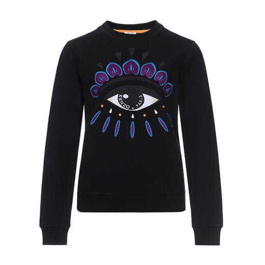 KENZO 纯色 眼睛元素 时尚 女士卫衣 黑色 F952 SW710 4XC 99 商品图0