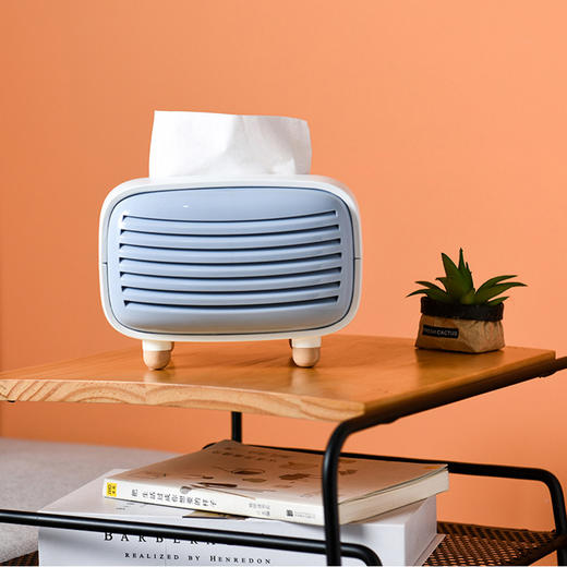 【收音机竹炭纸巾盒】创意可爱造型INS复古抽纸盒 内置竹炭包客厅卧室净化空气 商品图1