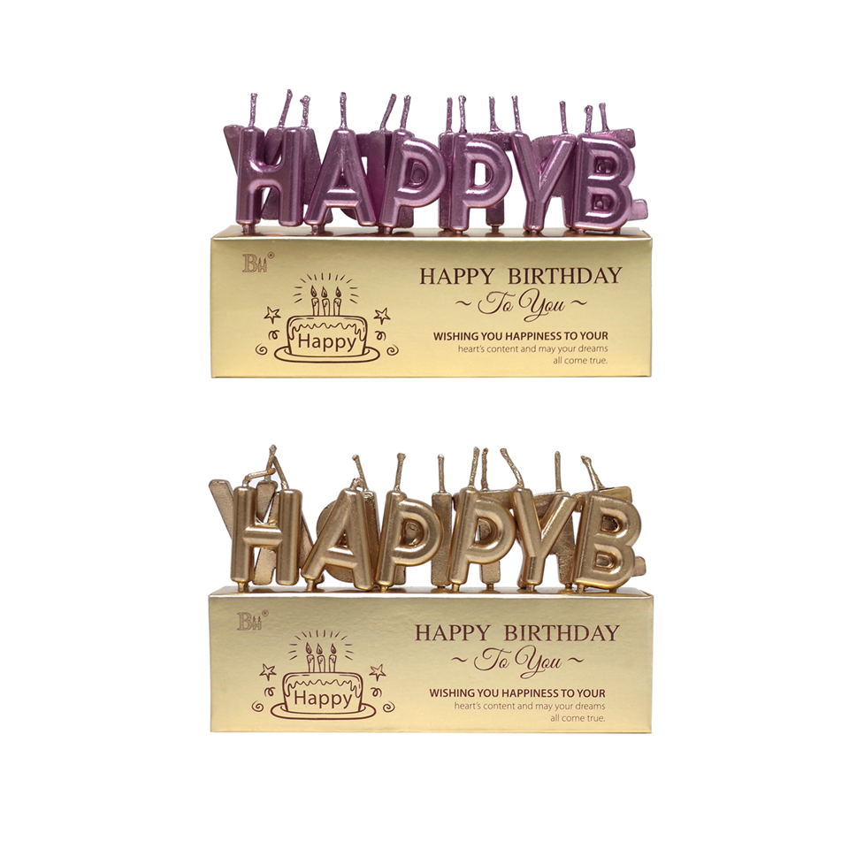 四季榴莲✦HAPPY BIRTHDAY生日字母蜡烛（玫瑰金/香槟金）
