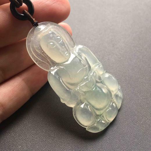 高冰种飘阳绿翡翠大观音 商品图6