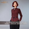 【特惠】YIQU丨“OFFICE LADY”细条纹绉衬衣（玛莎拉红）PT 商品缩略图2