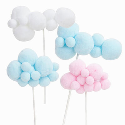 云朵彩虹热气球蛋糕饰品插件 白云彩虹星星月亮竹签插件 蛋糕装饰插件 商品图2