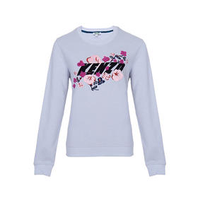 KENZO 高田贤三 女士浅蓝色花朵图案棉质休闲长袖卫衣 淡蓝 F762 SW880 952 62