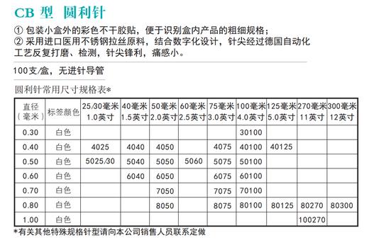 乐灸牌一次性无菌针灸针 环柄型CB 圆利针2盒装 100支/盒 商品图5