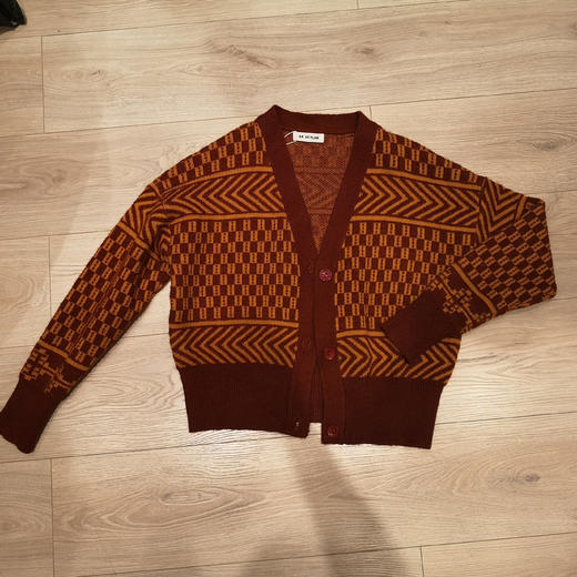 女装复古格纹开衫