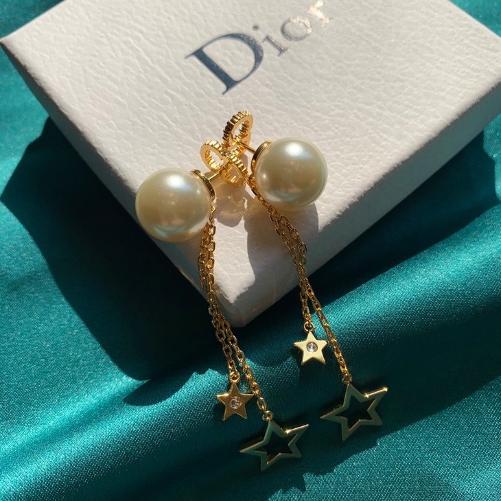 dior星星吊坠耳环