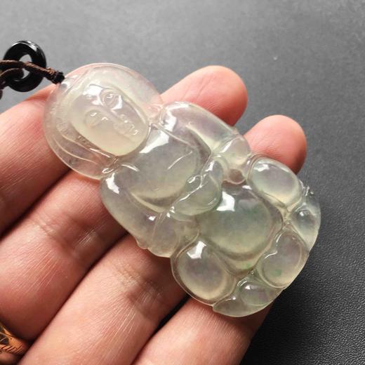 高冰种飘阳绿翡翠大观音 商品图0