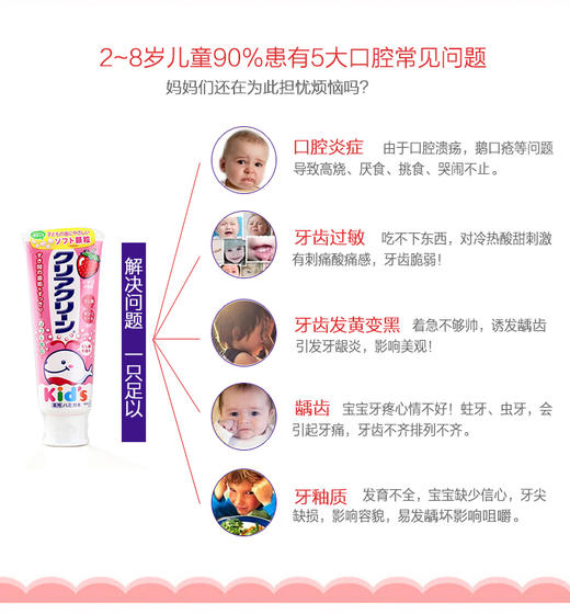 日本进口KAO花王儿童可吞咽木糖醇牙膏 70g 草莓味   哈密瓜味JPY带授权招加盟代理 商品图3