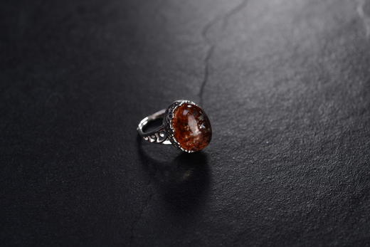 四福珠宝 S925 纯银天然红幽灵戒指 开口JPY带授权招加盟代理 商品图3