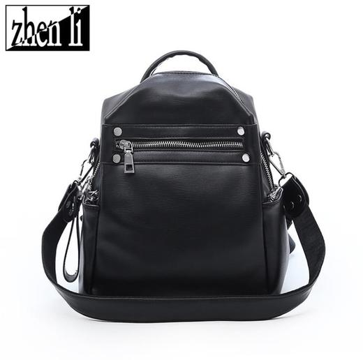 【服饰鞋包】 女包 简约时尚复古风女式双肩包 纯色背包 商品图1