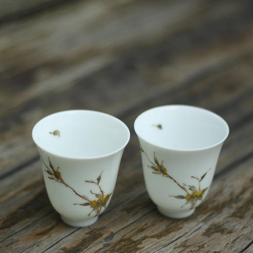 梅记  桂花杯  景德镇传统白瓷釉下五彩手绘折枝桂花玉兰 品茗杯 商品图4