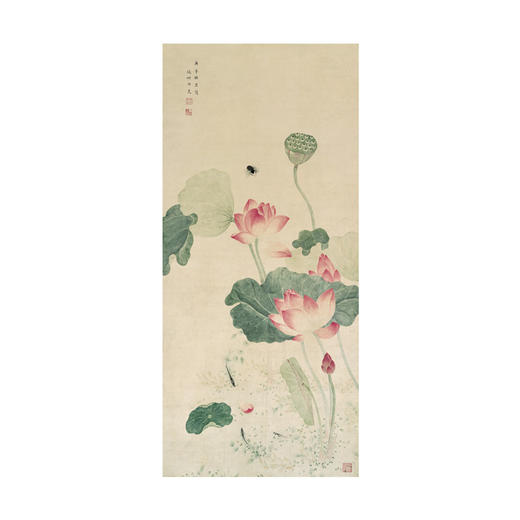 吴应贞 《荷花图》画芯尺寸:130x58.