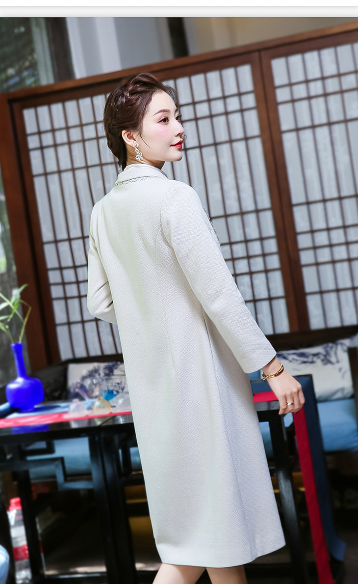 xgtt9446香格冬装翻领外套女士唐装大衣旗袍搭配风衣