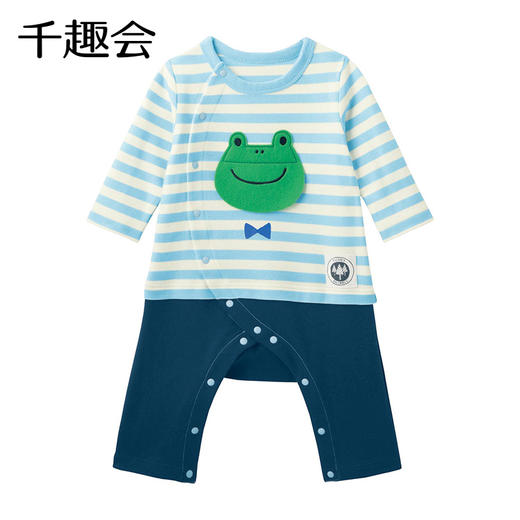 千趣会童装秋冬新款婴儿纯棉哈衣外出连体衣宝宝卡通爬服F01132B 商品图1