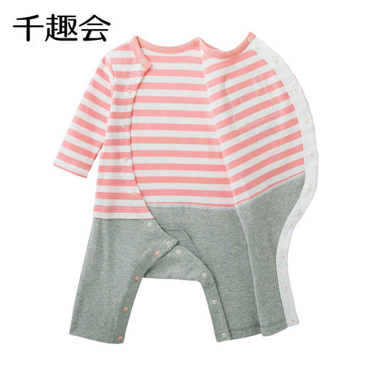 千趣会童装秋冬新款婴儿纯棉哈衣外出连体衣宝宝卡通爬服F01132B 商品图3