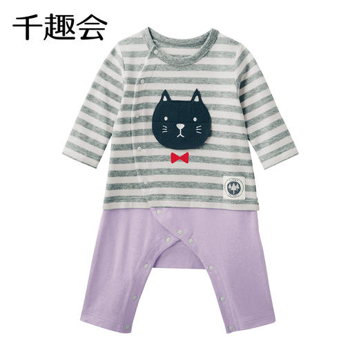 千趣会童装秋冬新款婴儿纯棉哈衣外出连体衣宝宝卡通爬服F01132B 商品图2