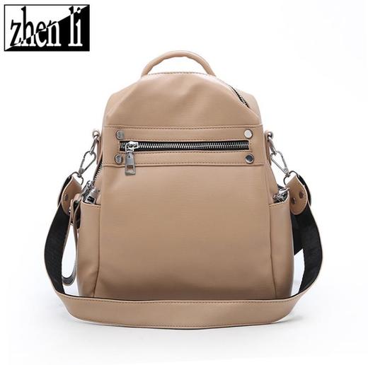 【服饰鞋包】 女包 简约时尚复古风女式双肩包 纯色背包 商品图2