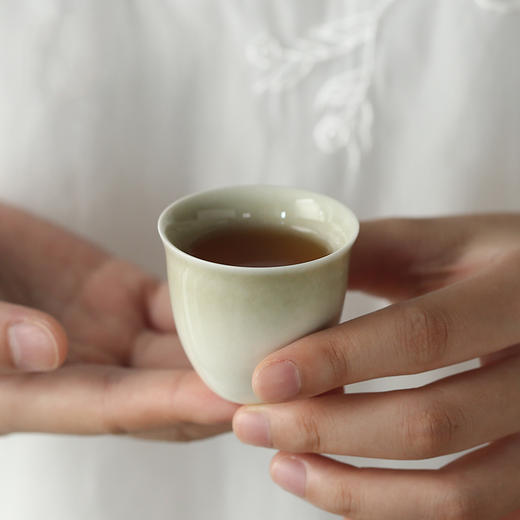 功夫茶具.草木灰釉陶瓷品茗杯.鼔腹杯 商品图1