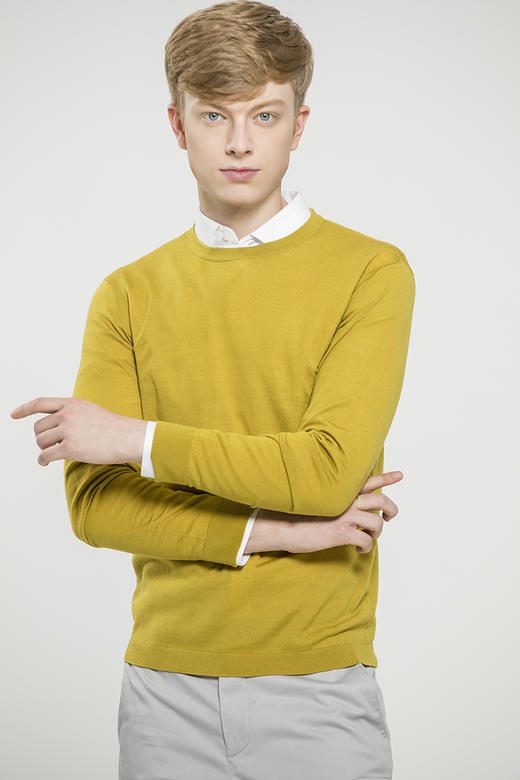 callisto针织圆领毛衣 纯棉羊毛FOKNW218YE 商品图0