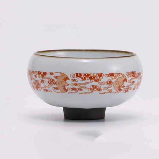 功夫茶具.珐琅彩主人杯单杯.手绘粉彩蝙蝠图案 商品图0