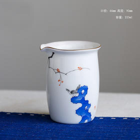 功夫茶具.青花瓷公道杯.手绘梅花