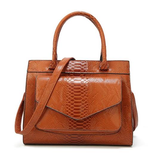 【服饰鞋包】蛇纹手提大包欧美时尚女士包包简约大气单肩包时尚百搭包 商品图0