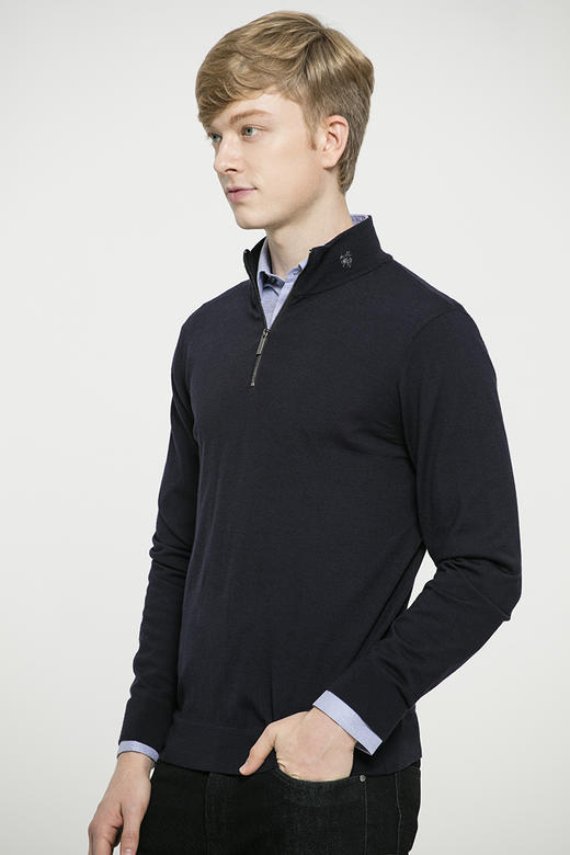 callisto半高领刺绣款毛衣 纯棉羊毛 FOKNW058NA 商品图0