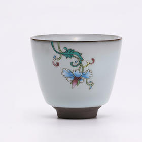 功夫茶具.珐琅彩主人杯单杯.手绘粉彩沉香杯